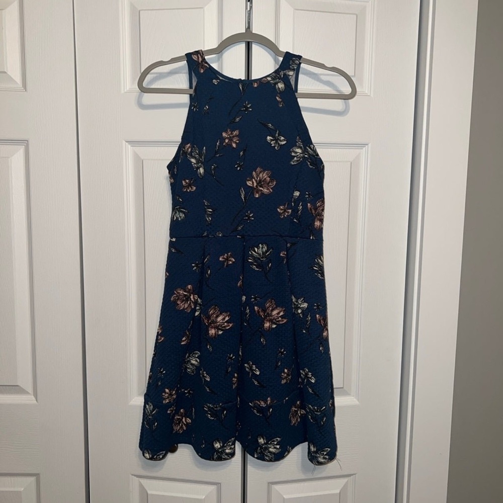 Small Xhilaration (Target) Blue Floral Skater Dress